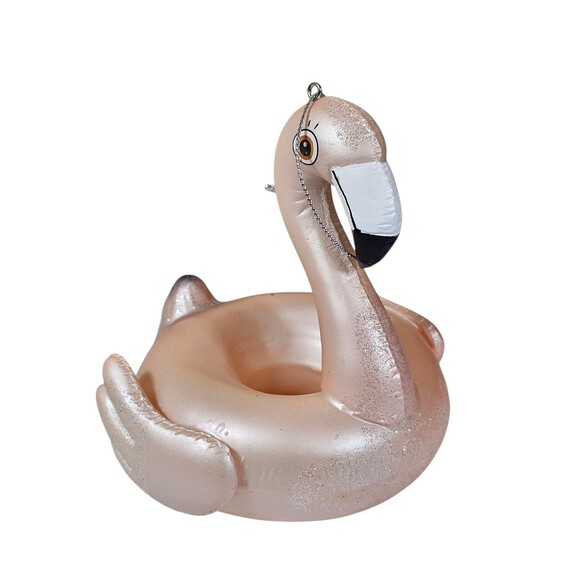 ALDIK HOME PAIR OF FLAMINGO FLOAT ORNAMENT HAND BLOWN GLASS NWT - Picture 2 of 9